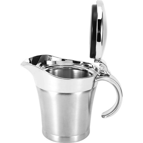 Saucière de 750 ml en acier inoxydable 304, à double paroi, avec couvercle. (1/5)
