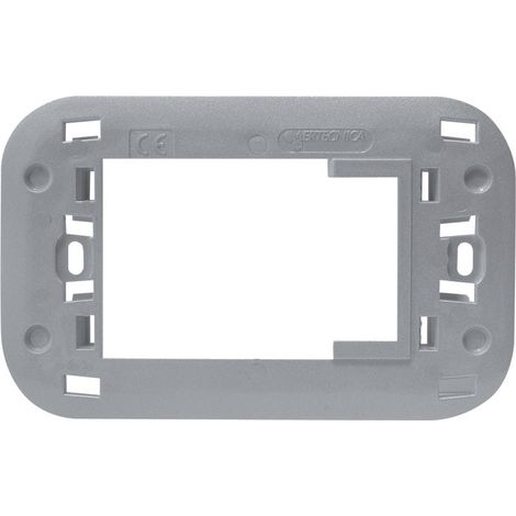 Supporto adattatore per placca Bticino AXOLUTE, grigio metallizato chiaro lucido NA687