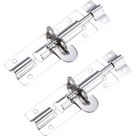 Bolt Coulissant - 4 Pouces - Acier Inoxydable - Pour Porte En Bois Portail Abri De Jardin Garage - 2 Pièces (1/5)