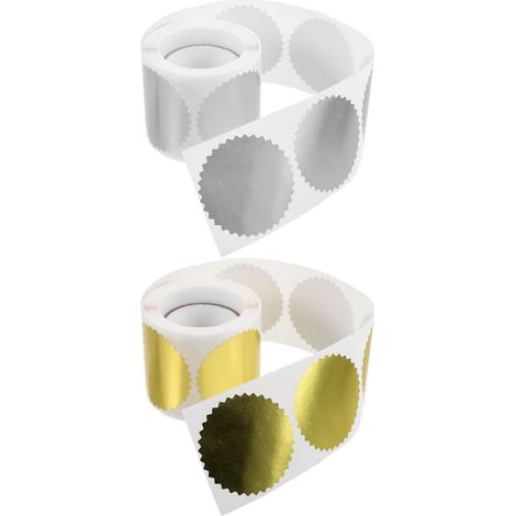 2 Rollen Geprägte Goldfolienaufkleber in Zahnradform aus