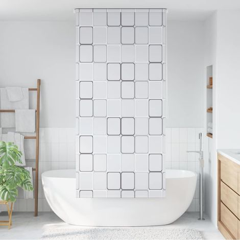 vidaXL Persiana enrollable de ducha cuadrados 80x240 cm (1/5)
