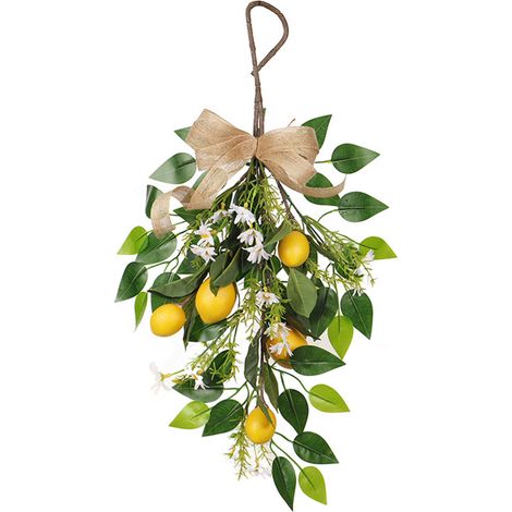 Guirlande de Citron à l'envers pour Arbre à l'envers, Décorations de Faux Citrons, Guirlande de Fausses Feuilles, Pendentif de Fête (Z) (1/5)