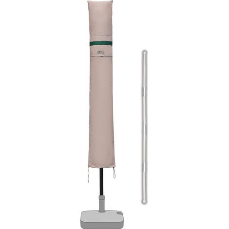 Sekey Sonnenschirm Schutzhülle mit Stab, Abdeckhauben für Ø 300 cm Gartenschirm, Marktschirm und Balkonschirm, 100% Polyester, Khaki