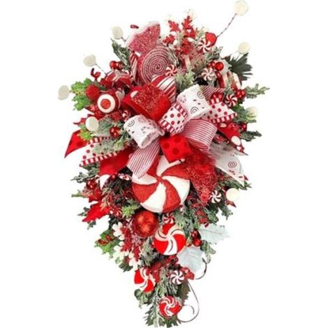 Couronne de Noel de NoëL pour DéCorations D'Escalier de Porte D'EntréE Couronne de NoëL pour DéCoration IntéRieure 12X 24Pouces