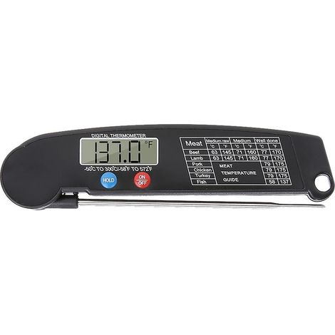 Digitales Sofortanzeige-Thermometer für Fleisch und Speisen, Temperaturmesser mit drehbarer Sonde