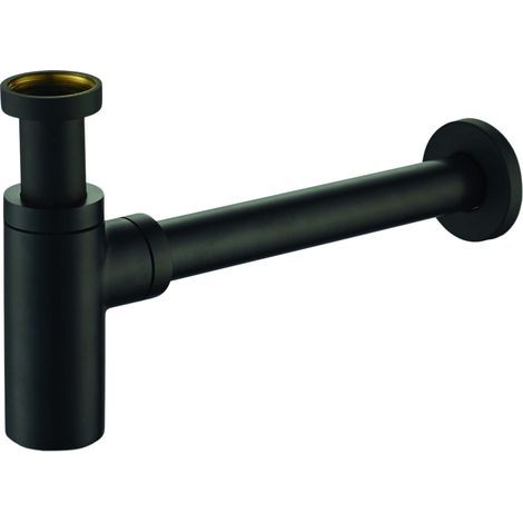 Siphon évier rond noir mat – BTSCAKVR40 – Laiton avec finition époxy – Connexion standard 1"1/4 – Ercos (1/3)