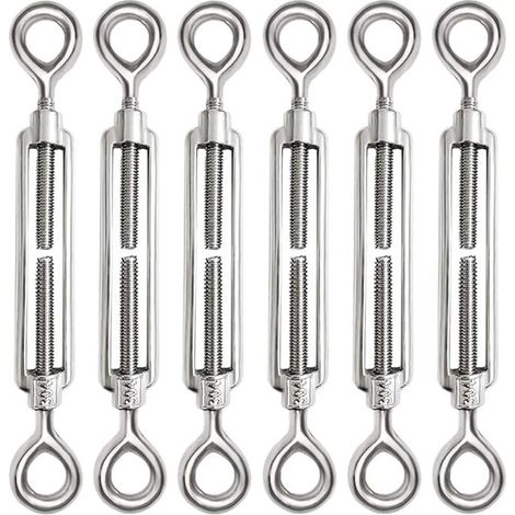 [NON UTILIZZATO] pezzi M6 tenditore per cavi in acciaio inossidabile 304 tenditore per cavi regolabile occhiello e occhiello per tenditore per cavi in acciaio gancio per fune tenditore accessori