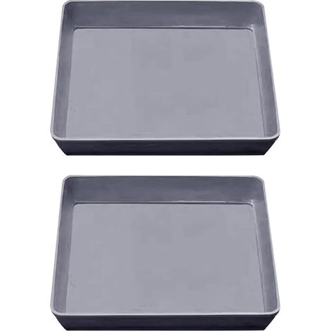 Lot de 2 soucoupes carrées en plastique de 22,5 cm pour pot de fleurs - Plateau de réception et de drainage pour pots de fleurs - Plateaux d’égouttement pour semis - Soucoupes de drainage pour (1/5)