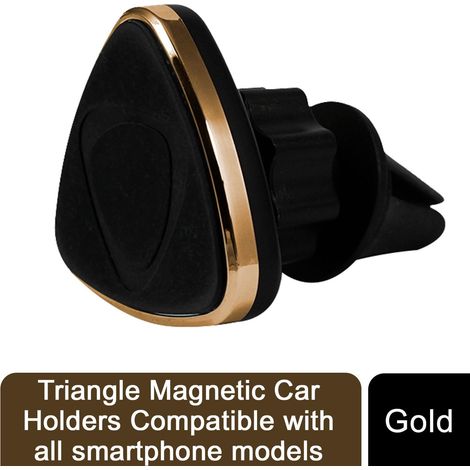 Triangle Magnetic Car Holders Compatible with all smartphone models Gold (1/5)