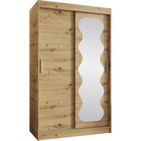 Armario Hartford 578, Roble Artisan, 200x120x62cm, Puertas de armario: Correderas, Número de estantes: 5