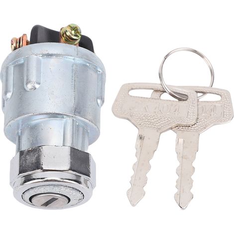 Ortviai Commutateur d'allumage universel 4 positions ACC/OFF/IGN/START JK404 en métal pour voiture, chariot élévateur, tracteur (1/5)