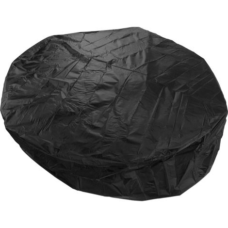 Housse de protection pour mobilier de jardin, housse ronde pour baignoire balnéo 190 x 30 cm, en taffetas de polyester argenté, imperméable, noire. (1/5)