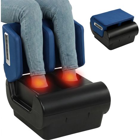 Tabouret de massage des jambes avec fonction chauffante, compression d'air et minuterie - Bleu/Noir (1/5)