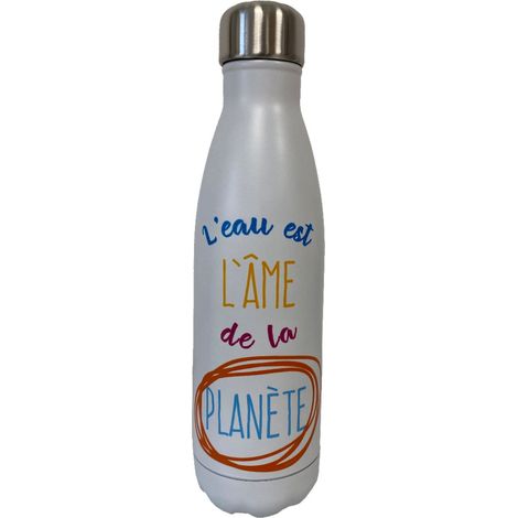 Bouteille isotherme en inox L'eau est lâme de la Planète