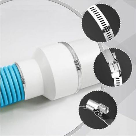 1 Adaptateur tuyau ventilation 150mm à 100mm, Réducteur conduit ABS, Colliers acier inoxydable, Système climatisation maison (1/2)