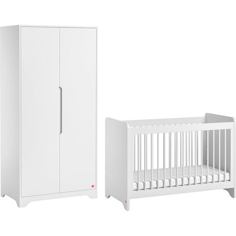 Babybett 60x120 und 2-türiger Kleiderschrank Vox Ova Weiß (1/5)