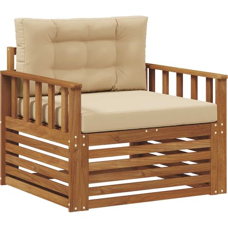 Maison Exclusive - Outdoor-Sofa Massives Akazienholz und Polyeste (1/5)