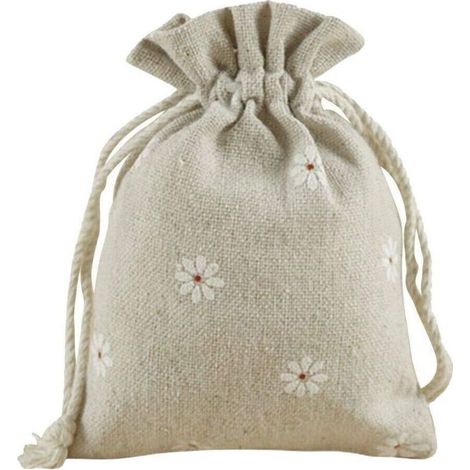 Pack of 20 Linen and Hemp Bags, Jute Drawstring Bags (1/5)