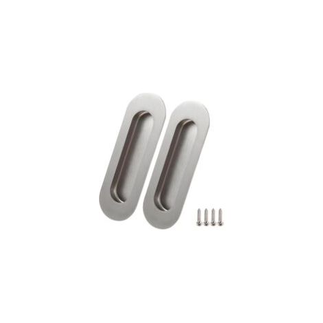 2 poignées de porte coulissantes en acier inoxydable 304 brossé avec vis, poignées de porte invisibles 120 x 40 mm - Crezuo (1/4)