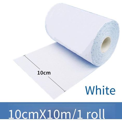 Atmungsaktives Vliesklebeband (10 cm 10 m), unbedrucktes atmungsaktives Klebeband für Nabelverbände, Fußpflaster (reinweiß, ohne blaue Karos)