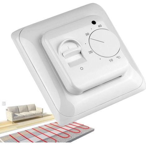 Thermostat d'ambiance mécanique, thermostat de chauffage au sol - Contrôleur de thermostat réglable pour chauffage au sol  Outil de contrôle et de refroidissement stable de la température
