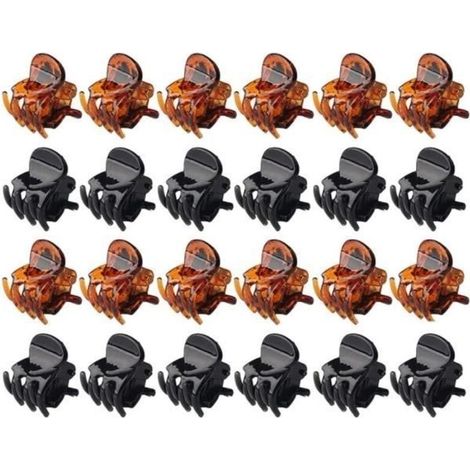 Mini Pinces à Cheveux Antidérapantes, 24 Pièces Petite Pince Cheveux Femme Petits Clips De Mâchoire 1.5cm Griffes à Cheveux En