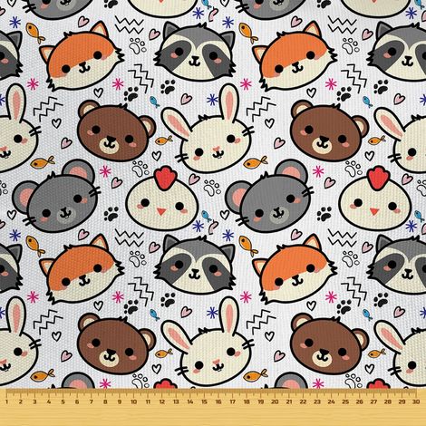 Tela decorativa para exteriores Oxford - Motivo de animales de cuento de hadas I DR070 (1/5)