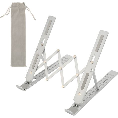 Support d'ordinateur portable en alliage d'aluminium pliable mini 10 niveaux réglables dissipation thermique creuse élévateur (1/5)