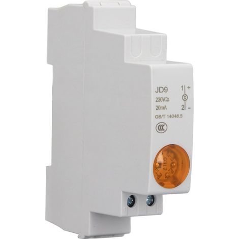 Lampe sur Rail DIN, Voyant LED sur Rail DIN PC pour Circuits AC 50 Hz 60 Hz, Lampe D'indication de Signal LED de Type Rail Compact pour Boîtes de Distribution, Tours CNC (YELLOW) (1/5)
