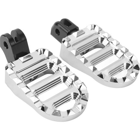 1 Paar silberbeschichtete, rutschfeste Aluminium-Fußrasten für Motorrad (1/5)