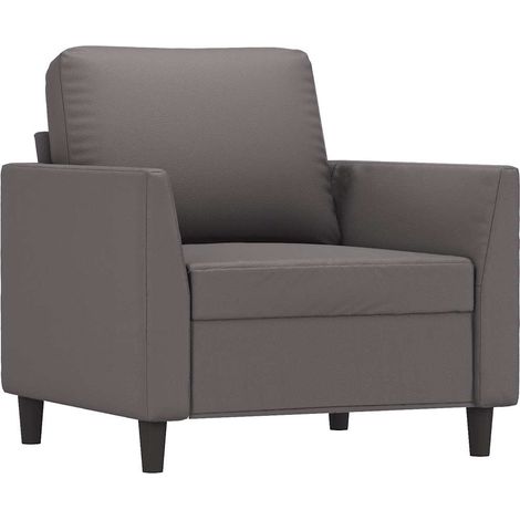 Sillón cuero sintético gris 60 cm vidaXL (1/5)