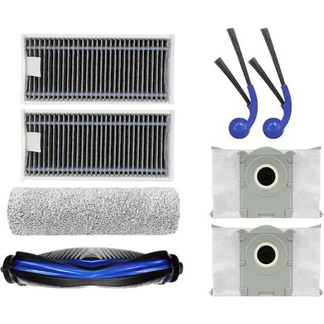 Adecuado para juego de 8 piezas con cepillo lateral, bolsa para polvo y cepillo de rodillo de tela, Accesorios para la barredora Ecovacs T80 (1/4)