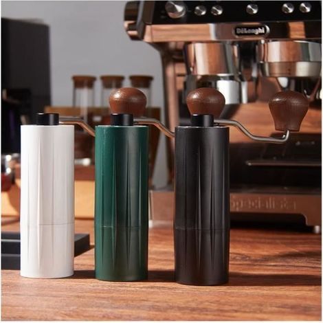 Tragbare, manuelle Kaffeemühle, Mahlgrad einstellbar, Espressomaschine aus Edelstahl für Zuhause, Küche und Camping (1/4)