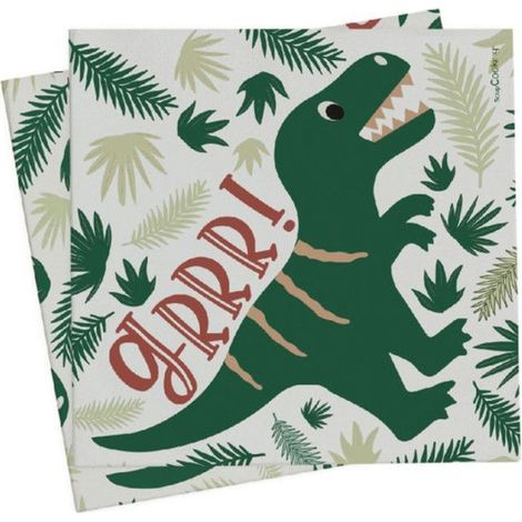 Serviettes en papier - SCRAPCOOKING - Dino - 33 x 33 cm - 20 pcs - Thème Dinosaure