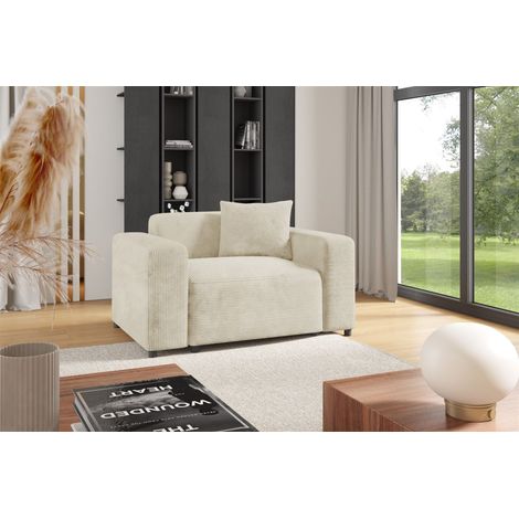 Sessel Designersessel MEGAN in Stoff Poso Creme (1/3)