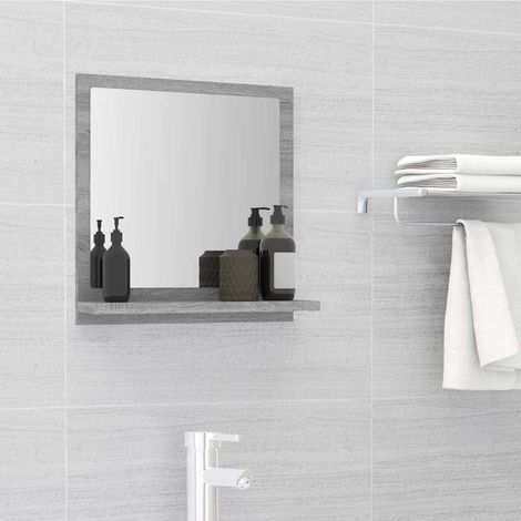 Miroir de bain-Miroir décoratif Sonoma gris 40x10,5x37 cm Bois d'ingénierie 818440 (1/5)