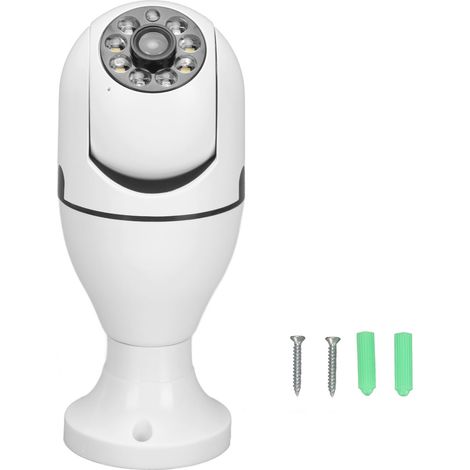Ampoule Caméra WiFi 1080p avec Détection de Mouvement, Alarme, Interphone et Vision Nocturne - Caméra de Sécurité 360° sans Fil 110‑240V (1/5)