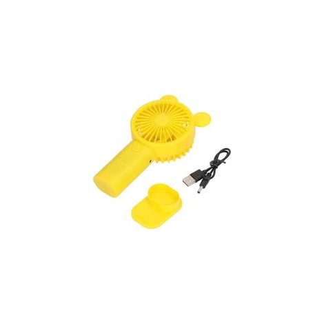 Mini-Tischventilator mit USB-Anschluss und integriertem Lithium-Akku – Tragbarer Ventilator für den Sommer – Gelb (1/5)