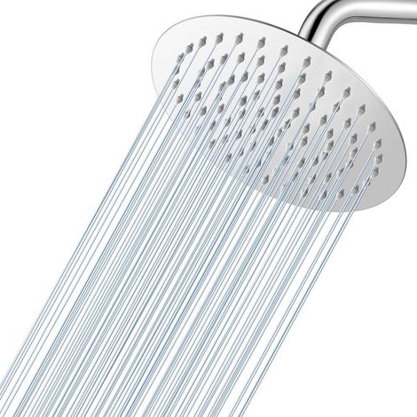 Regendusche 20cm Rund Chrom, 8 Zoll Duschkopf Edelstahl 304, Wassersparend, Anti-Kalk-Düsen (1/5)