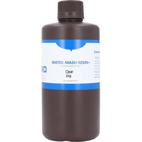 Résine d'impression 3D lavable à l'eau, durcissement haute résolution 80 dureté Shore 1KG Transparent (1/5)
