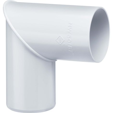INEFA Regenrohrbogen 87 Grad für Fallrohr, PVC Verbindungsstück Dachrinnenzubehör, einfache Montage, Made in Germany - DN50 / 50mm, 1 Stück Weiß