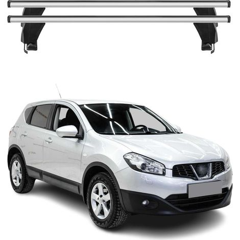 OMAC Barres de toit transversales en aluminium pour Nissan Qashqai J10 2007-2013 – Antivol – Rainure en T – Testées City Crash – Charge Max 50 kg Argent (1/4)
