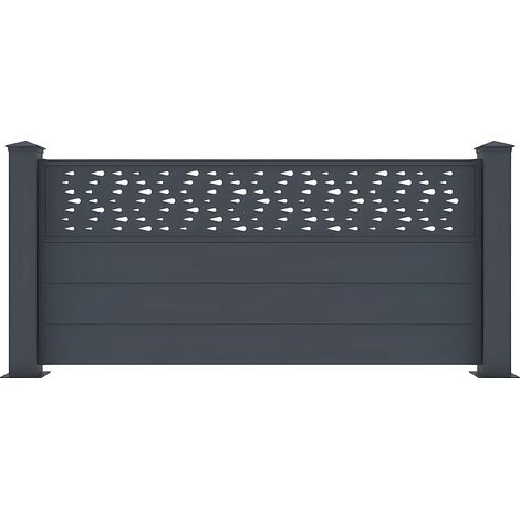 Recinzione da terra H.89 cm L.189 cm in Alluminio con motivi Antracite - BAZIO
