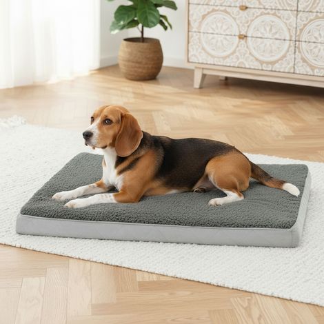 belviona Hundematratze, weiche & stabile Liegematte mit waschbarem Bezug, 91x69x8 cm, anthrazit (1/5)