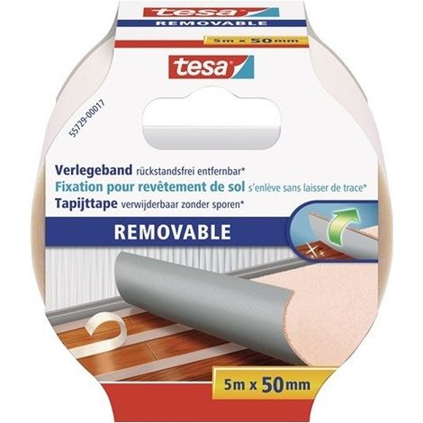 Tesa 55729 Cinta adhesiva de doble cara transparente 50 mm x 5 m