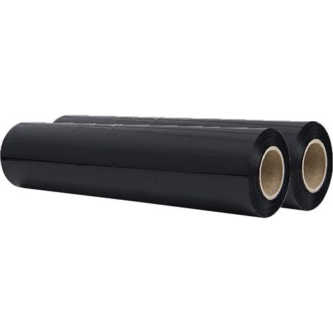 Rotolo Bobina SET 2 pellicole film estensibile NERA kg2,4 H50cm 23my per imballi manuale imballaggio pallet pedane scatole forte (1/4)