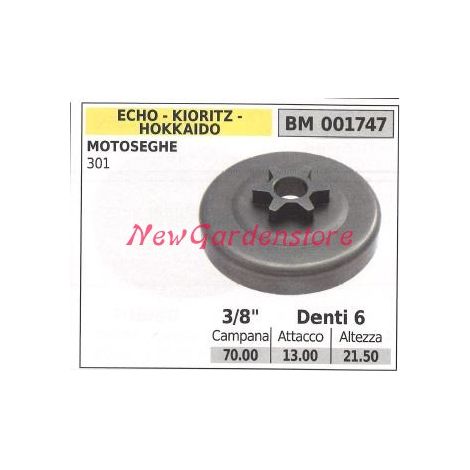 ECHO Kettensägenmotor Ritzel 301 3/8' Zähne 6 001747