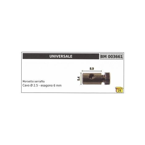 Gewindeklemme UNIVERSAL für Kabel Ø  2,5 mm Sechskant 6 mm Code 003661