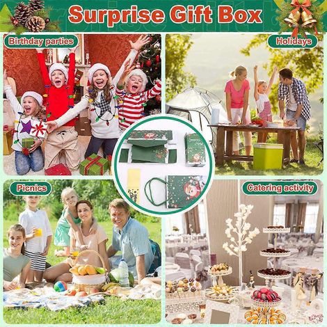 Coffret de tirelire de Noël pour billets et cadeaux (Vert, 25 pièces) (1/5)