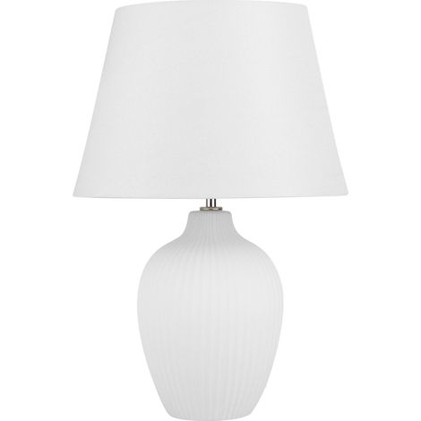 Lampada da tavolo in ceramica in color bianco Fergus (1/5)